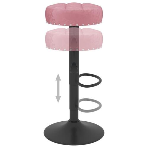 Barstole 2 stk. fløjl pink