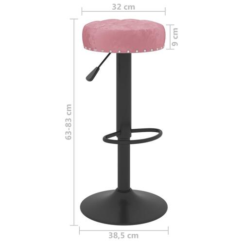 Barstole 2 stk. fløjl pink