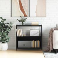 Bogreol 80x30x78,5 cm konstrueret træ og jern sort