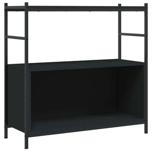 Bogreol 80x30x78,5 cm konstrueret træ og jern sort