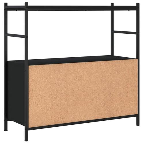 Bogreol 80x30x78,5 cm konstrueret træ og jern sort