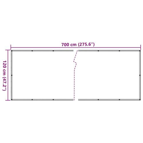 Altanafskærmning 700x120 cm PVC antracitgrå
