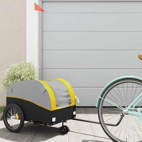 Cykelanhænger 30 kg jern sort og gul