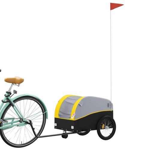 Cykelanhænger 30 kg jern sort og gul