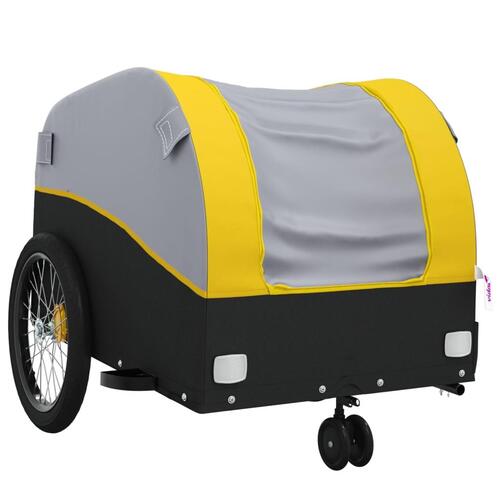 Cykelanhænger 30 kg jern sort og gul