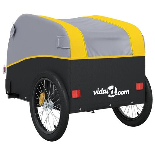 Cykelanhænger 30 kg jern sort og gul