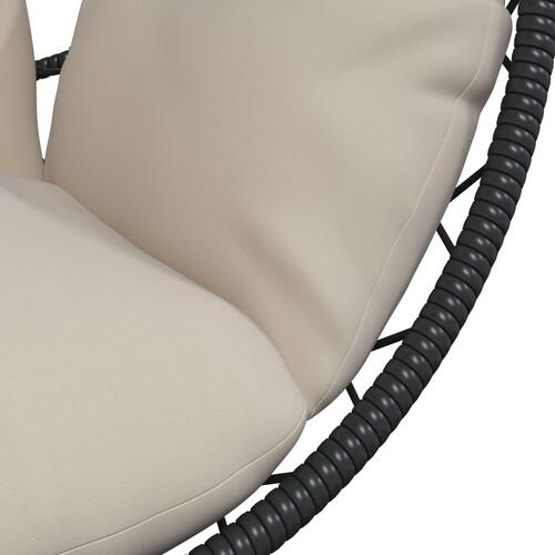 Hængestol på stativ rattan og stål beige