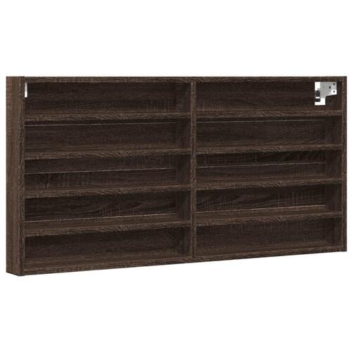 Vitrineskab 100x8,5x50 cm konstrueret træ brun egetræsfarve