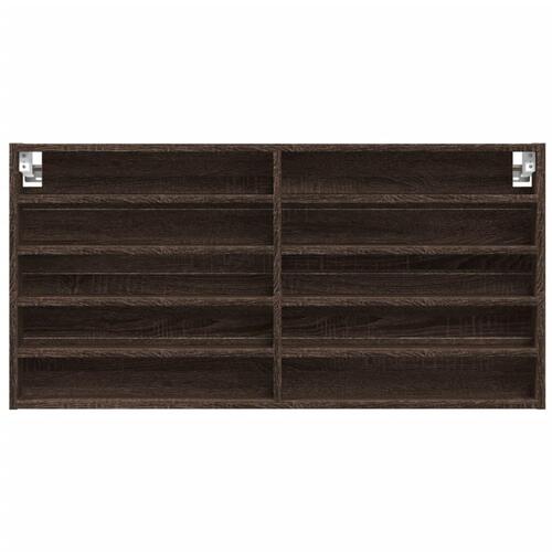 Vitrineskab 100x8,5x50 cm konstrueret træ brun egetræsfarve
