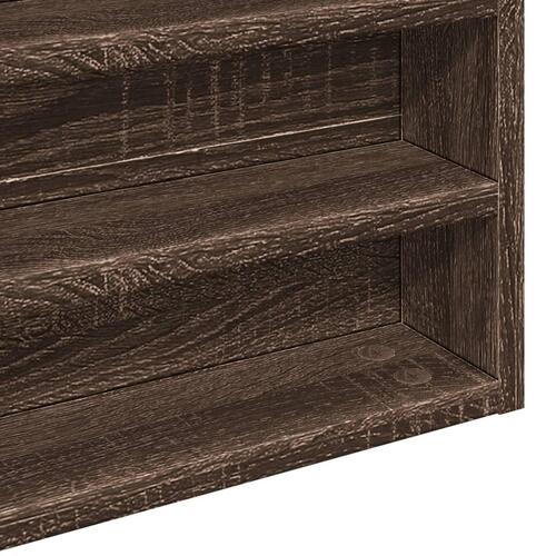 Vitrineskab 100x8,5x50 cm konstrueret træ brun egetræsfarve