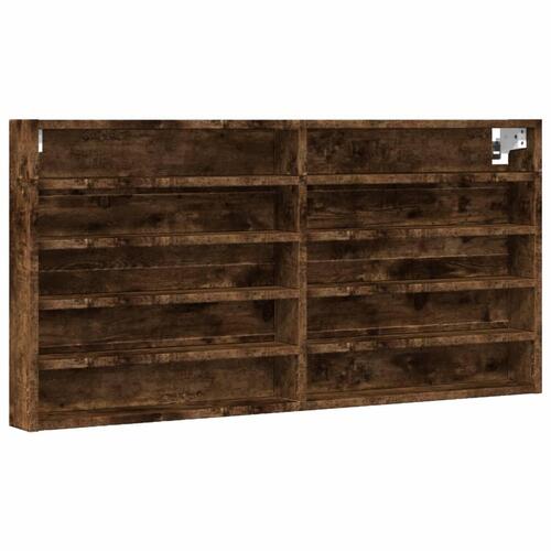 Vitrineskab 100x8,5x50 cm konstrueret træ røget egetræsfarve