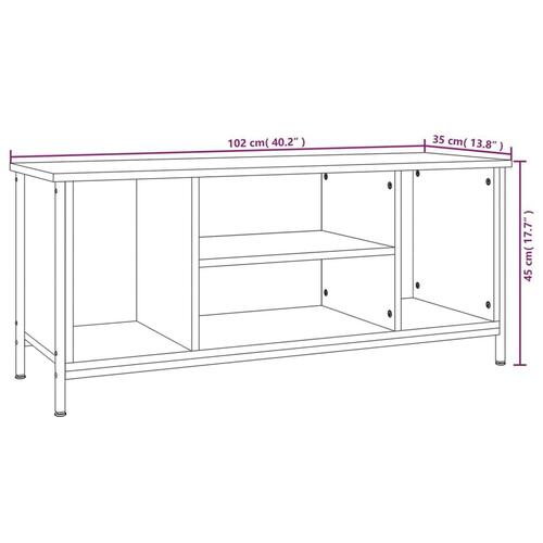 Tv-bord 102x35x45 cm konstrueret træ sonoma-eg