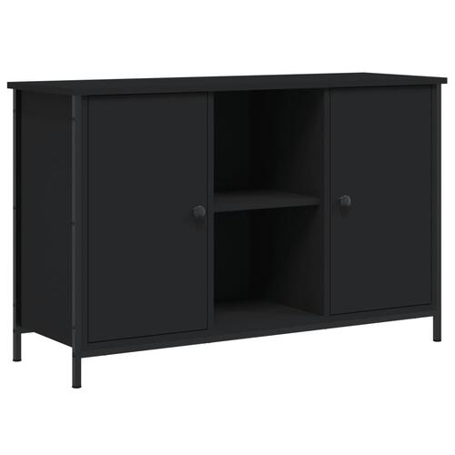 Tv-bord 100x35x65 cm konstrueret træ sort
