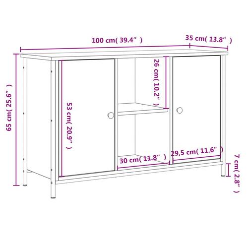 Tv-bord 100x35x65 cm konstrueret træ sort