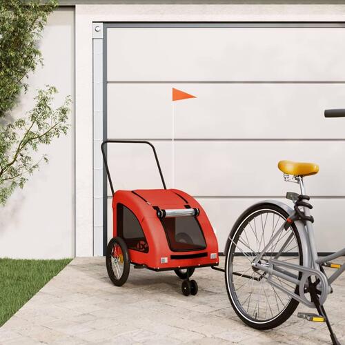 Cykeltrailer til kæledyr oxfordstof og jern orange og grå