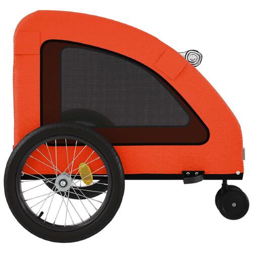 Cykeltrailer til kæledyr oxfordstof og jern orange og grå