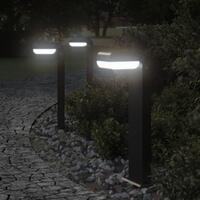 Udendørs standerlamper 3 stk. 50 cm trykstøbt aluminium sort