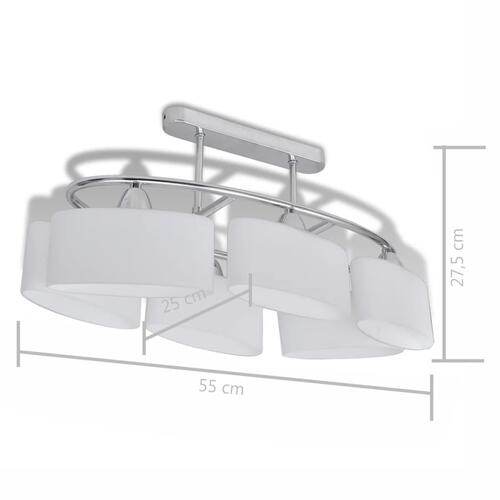 Loftlampe med ellipseformede glasskærme 4 stk. E14
