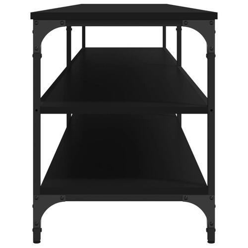 Tv-bord 200x30x50 cm konstrueret træ og metal sort