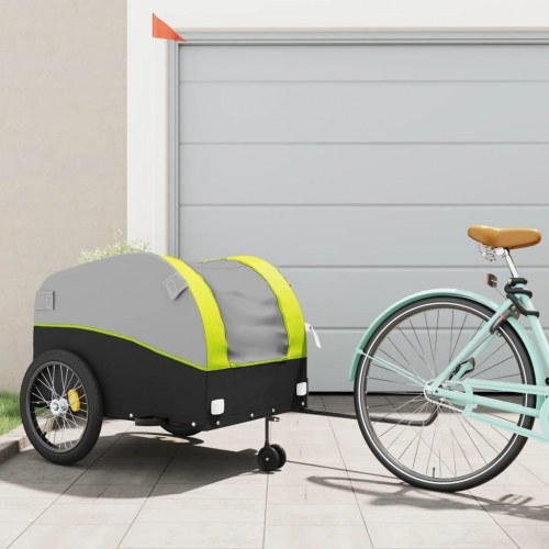 Cykelanhænger 45 kg - jern, sort/grøn