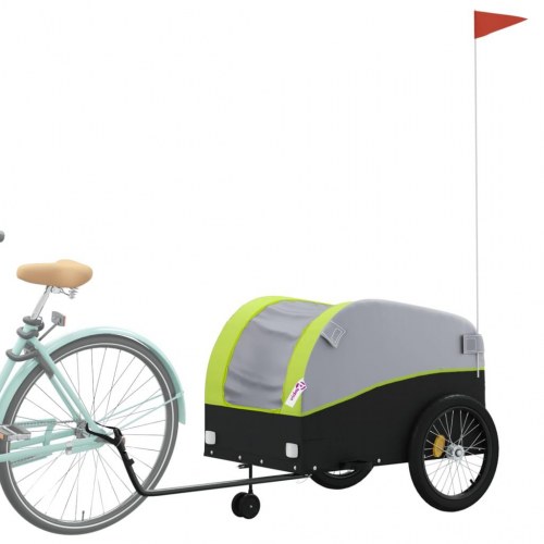 Cykelanhænger 45 kg - jern, sort/grøn