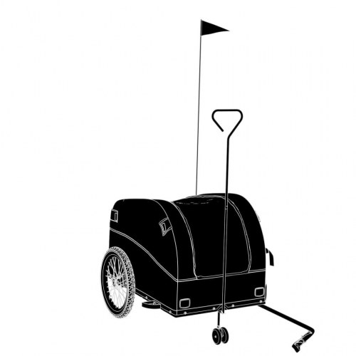 Cykelanhænger 45 kg - jern, sort/grøn