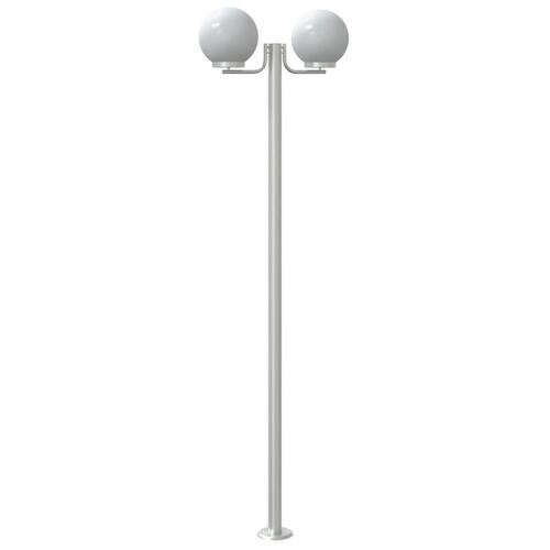 Udendørs standerlamper 3 stk. 215 cm rustfrit stål sølvfarvet