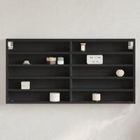 Vitrineskab 100x8,5x50 cm konstrueret træ sort
