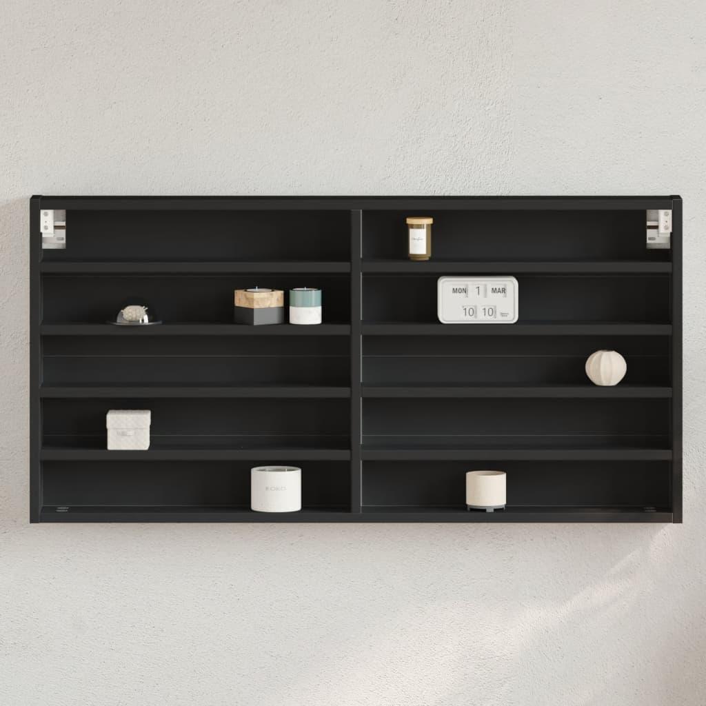 Vitrineskab 100x8,5x50 cm konstrueret træ sort