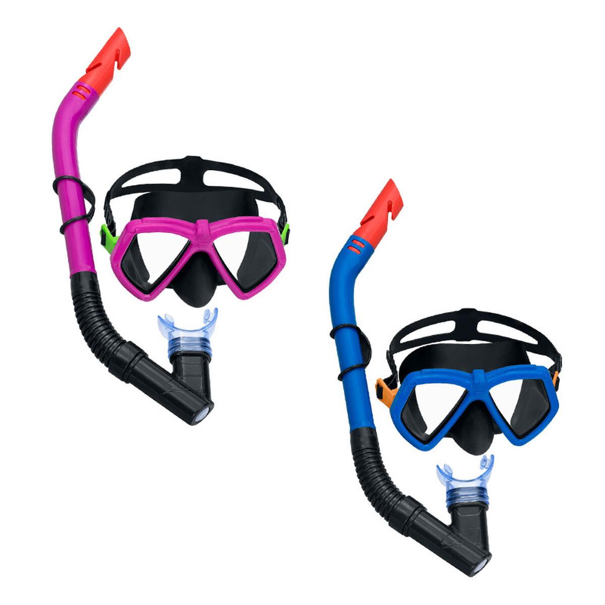 Bestway snorkelsæt til børn - maske og snorkel, blå/fuchsia (1 stk.) billede