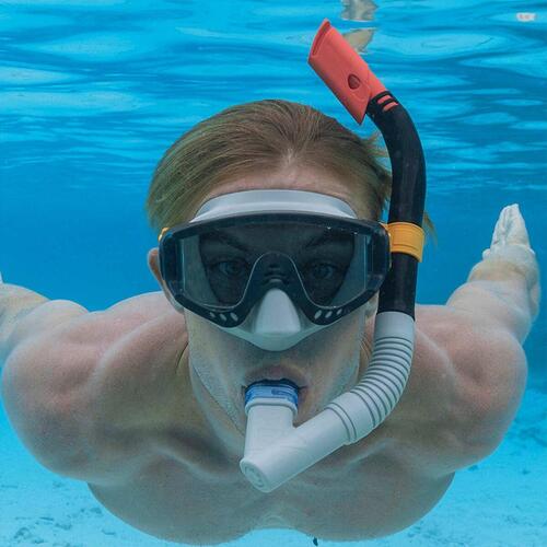 Snorkel beskyttelsesbriller og rør Blå Sort Voksen (1 enheder)