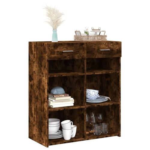 Skænk 80x42,5x93 cm konstrueret træ røget egetræsfarve