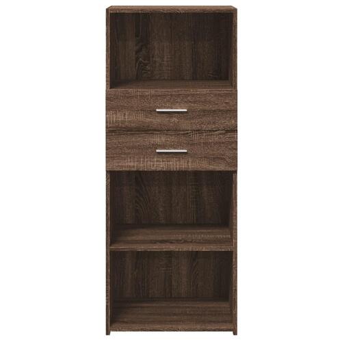 Højskab 50x42,5x124 cm konstrueret træ brun egetræsfarve
