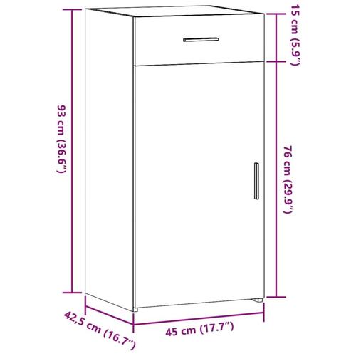 Skænk 45x42,5x93 cm konstrueret træ hvid