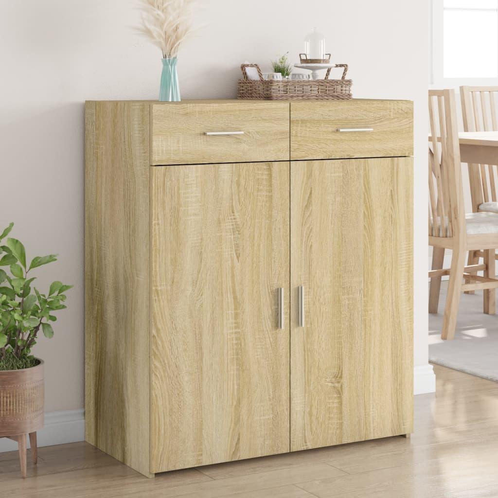 Skænk 80x42,5x93 cm konstrueret træ sonoma-eg