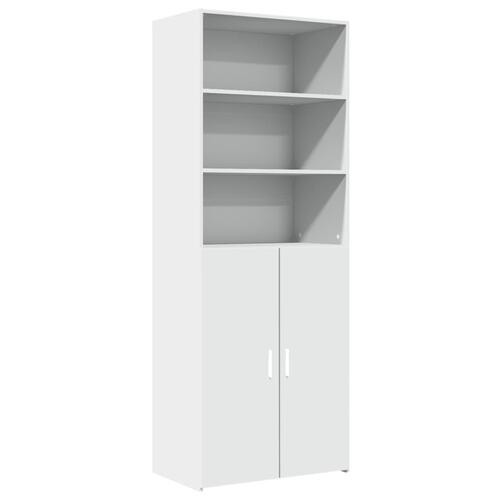 Skab 70x42,5x185 cm konstrueret træ hvid