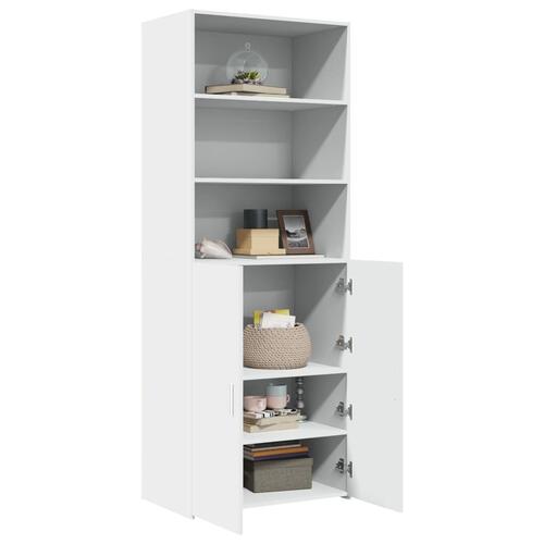 Skab 70x42,5x185 cm konstrueret træ hvid