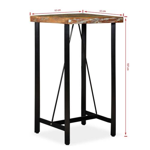 Barbord 60x60x107 cm massivt genanvendt træ