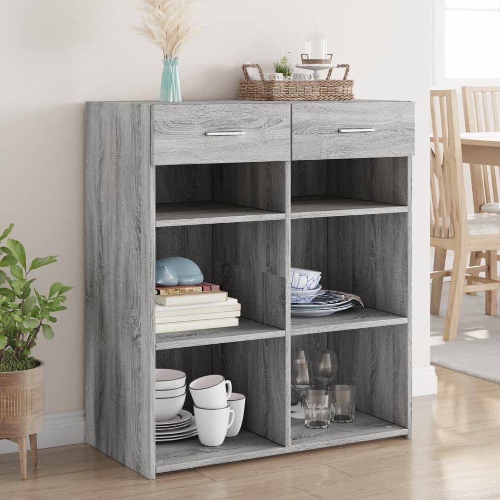 Skænk 80x42,5x93 cm konstrueret træ grå sonoma-eg