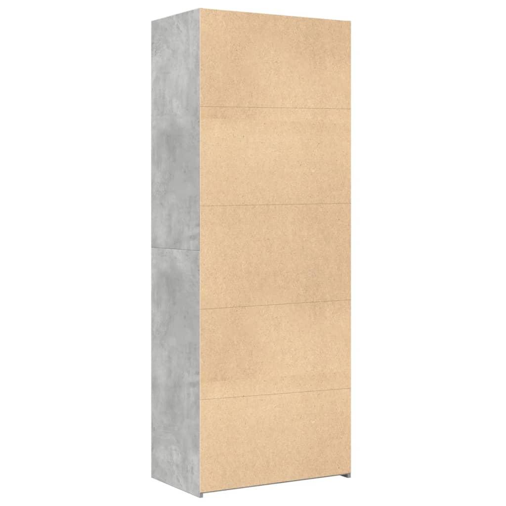 Skab 70x42,5x185 cm konstrueret træ betongrå