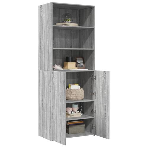 Skab 70x42,5x185 cm konstrueret træ grå sonoma-eg