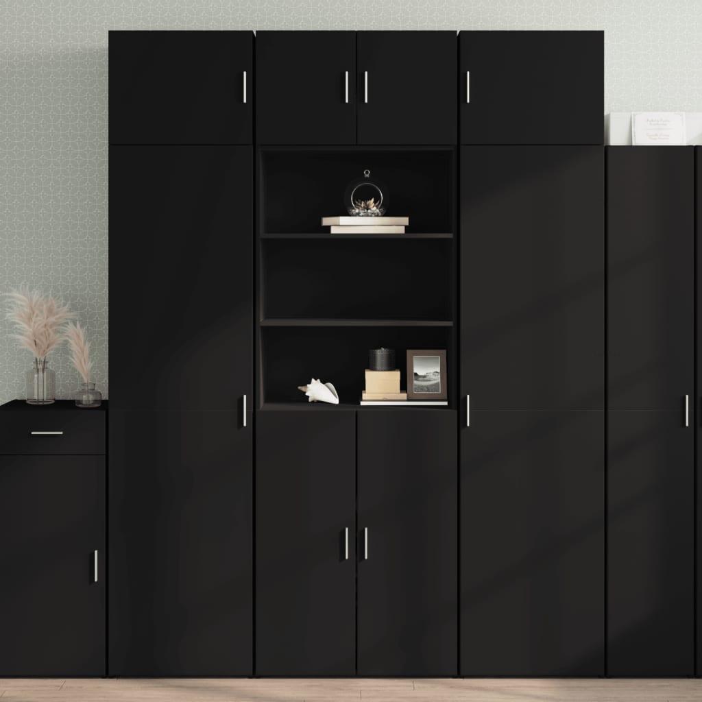 Skab 70x42,5x185 cm konstrueret træ sort