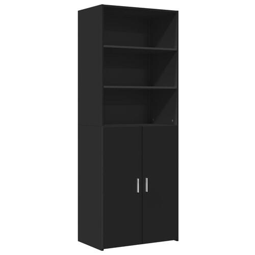 Skab 70x42,5x185 cm konstrueret træ sort