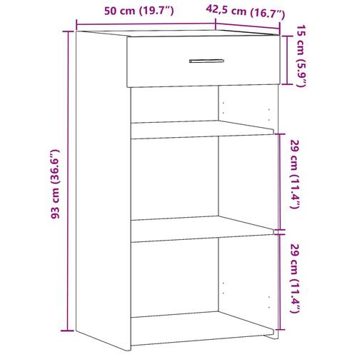 Skab 50x42,5x93 cm konstrueret træ sonoma-eg