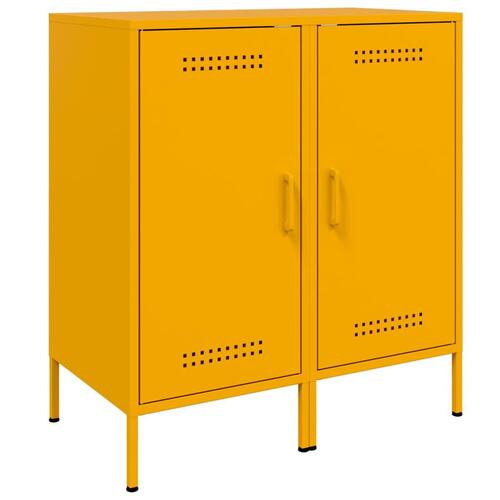 Skabe 2 stk. 36x39x79 cm stål sennepsgul