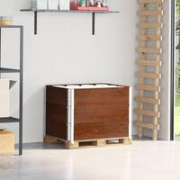 Pallerammer 3 stk. 80x60 cm massivt fyrretræ brun