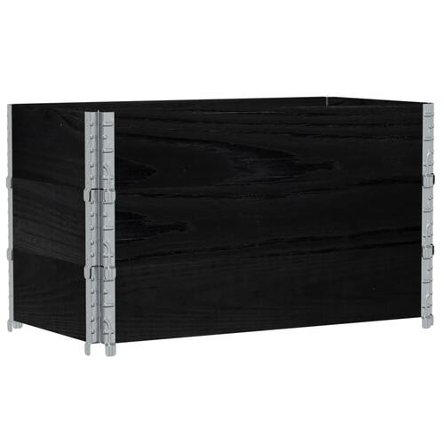 Pallerammer 3 stk. 100x50 cm massivt fyrretræ sort