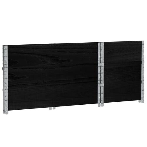 Pallerammer 3 stk. 100x50 cm massivt fyrretræ sort