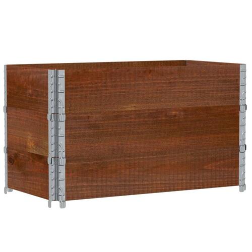 Pallerammer 3 stk. 100x50 cm massivt fyrretræ brun