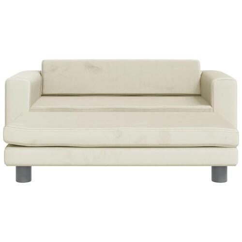 Hundeseng med forlængelse 100x50x30 cm velour cremefarvet